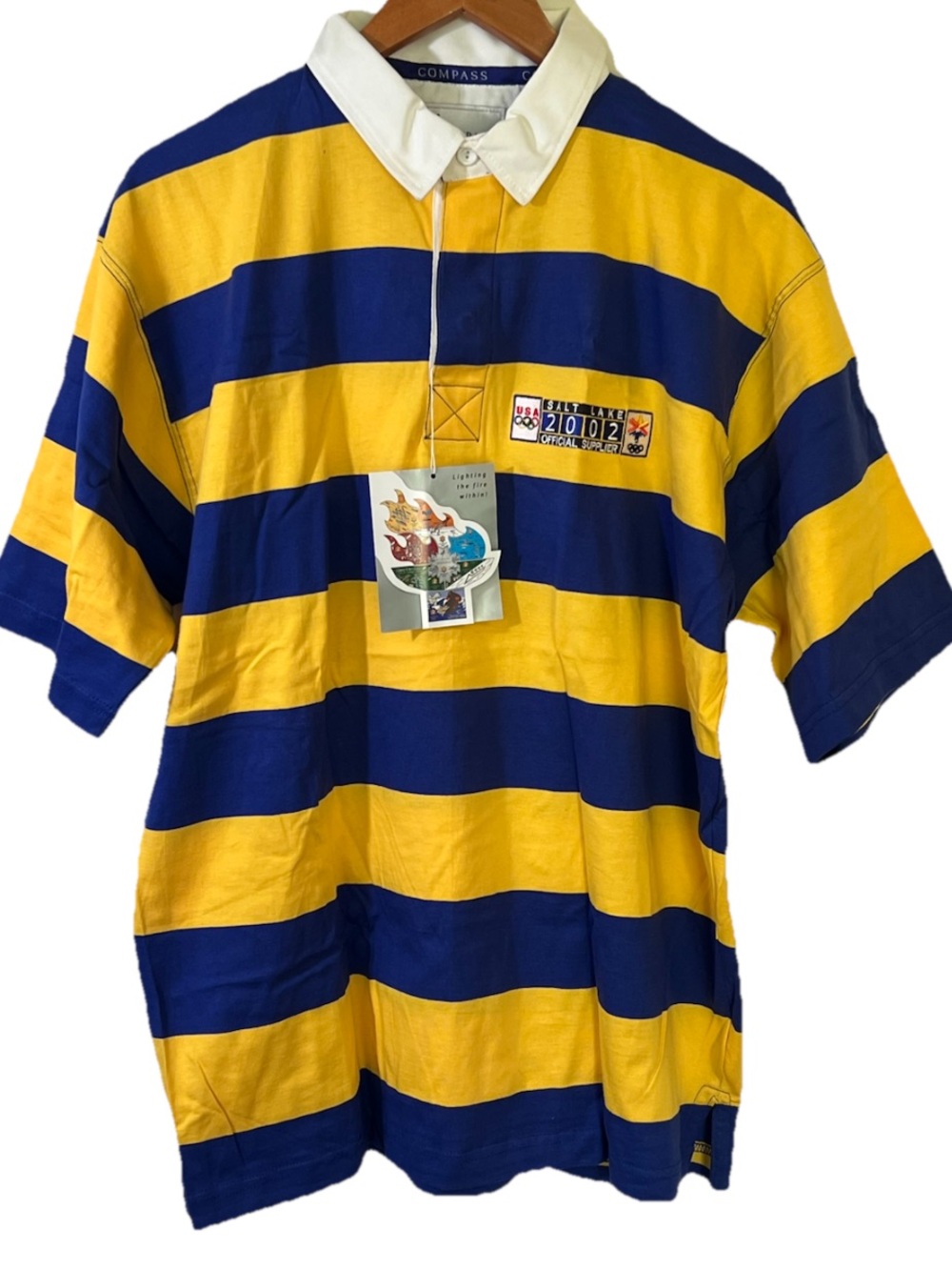 Salt Lake City Olympic Winter Games 2002 NWT DEAD-STOCK  Licensed Rugby Shirt L